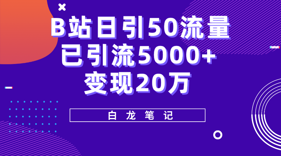 B站日引50+流量，实战已引流5000+变现20万，超级实操课程-颜夕资源网-第12张图片