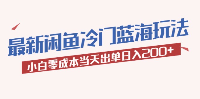 最新闲鱼冷门蓝海玩法，小白零成本当天出单日入200+-颜夕资源网-第12张图片