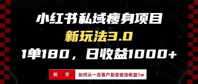 小红书瘦身项目3.0模式，新手小白日赚收益1000+（附从一名客户裂变收益，被动收益1W）-颜夕资源网-第14张图片