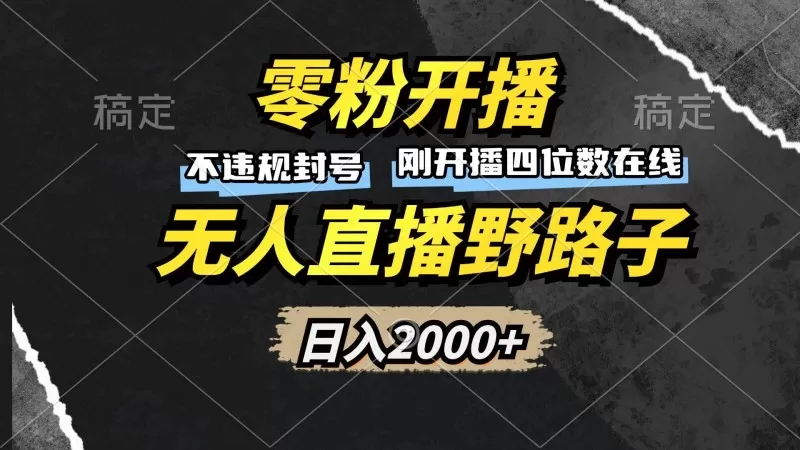 零粉开播，无人直播野路子，日入2000+，不违规封号，躺赚收益！-颜夕资源网-第14张图片