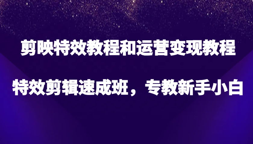 剪映特效教程和运营变现教程，特效剪辑速成班，专教新手小白-倒腾怪分享社-第16张图片