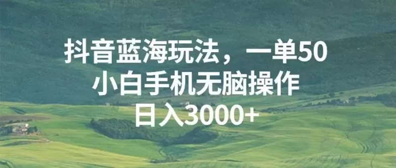 抖音蓝海玩法，一单50，小白手机无脑操作，日入3000+-颜夕资源网-第14张图片